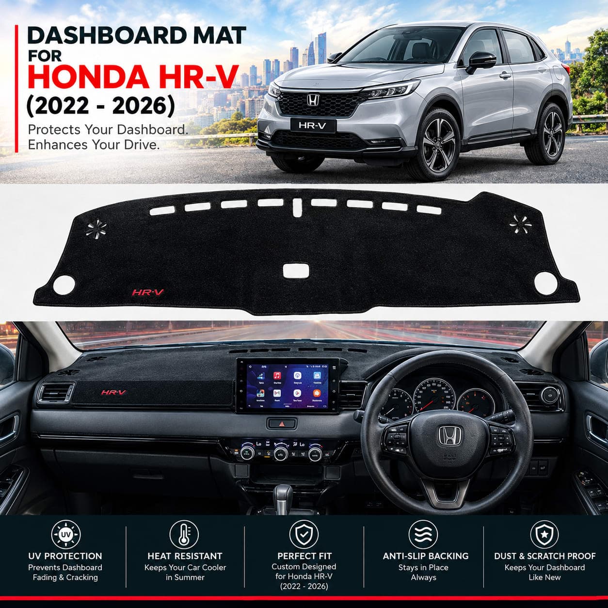 Dashboard Carpet for Honda HR-V (2022–2026)